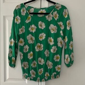 Old Navy Green Floral Blouse